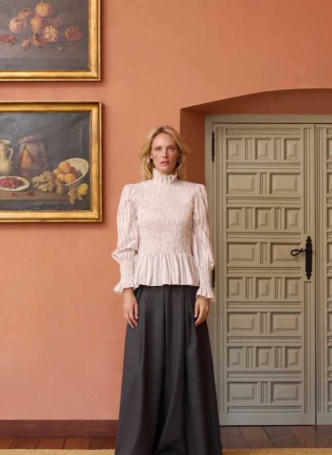 Blouse Rayures Aleria Coton | Crème