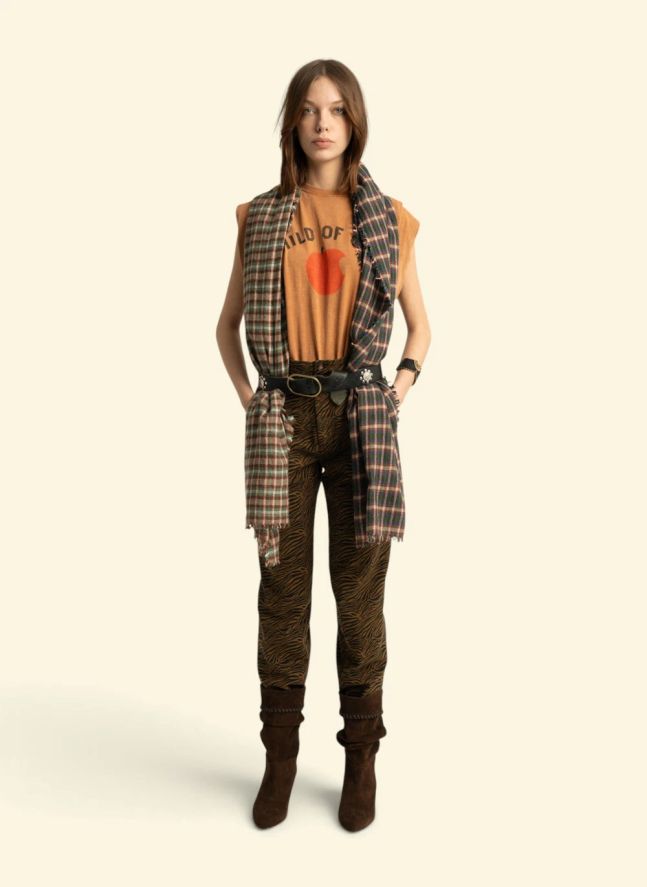 Top Joana Coton Flamé | Marron