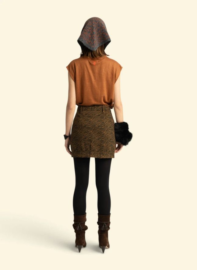 Top Joana Coton Flamé | Marron