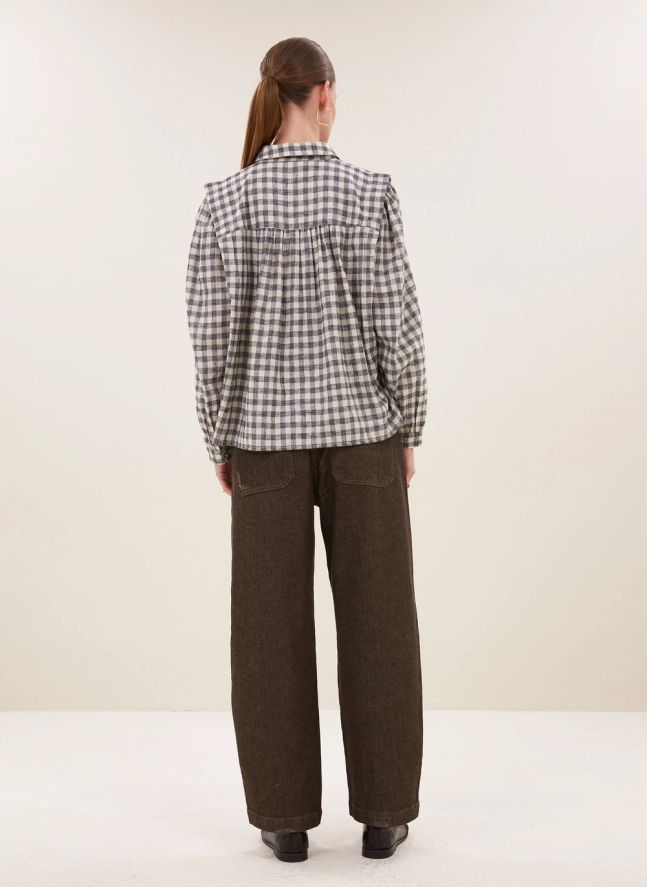 Blouse Carreaux Maia | Cendre