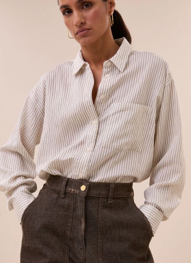 Chemise Rayures Lise | Ecru