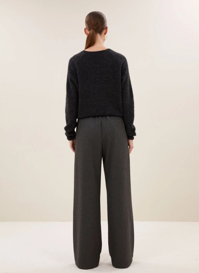 Pantalon Herringbone | Gris anthracite