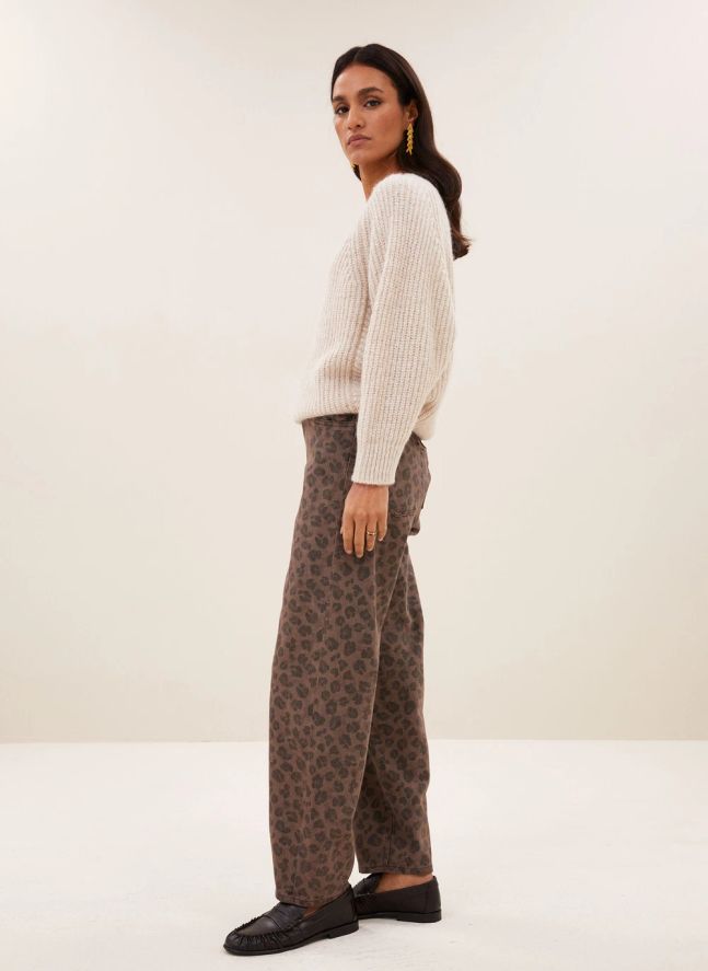 Pantalon Léopard Lew Coton Bio | Marron