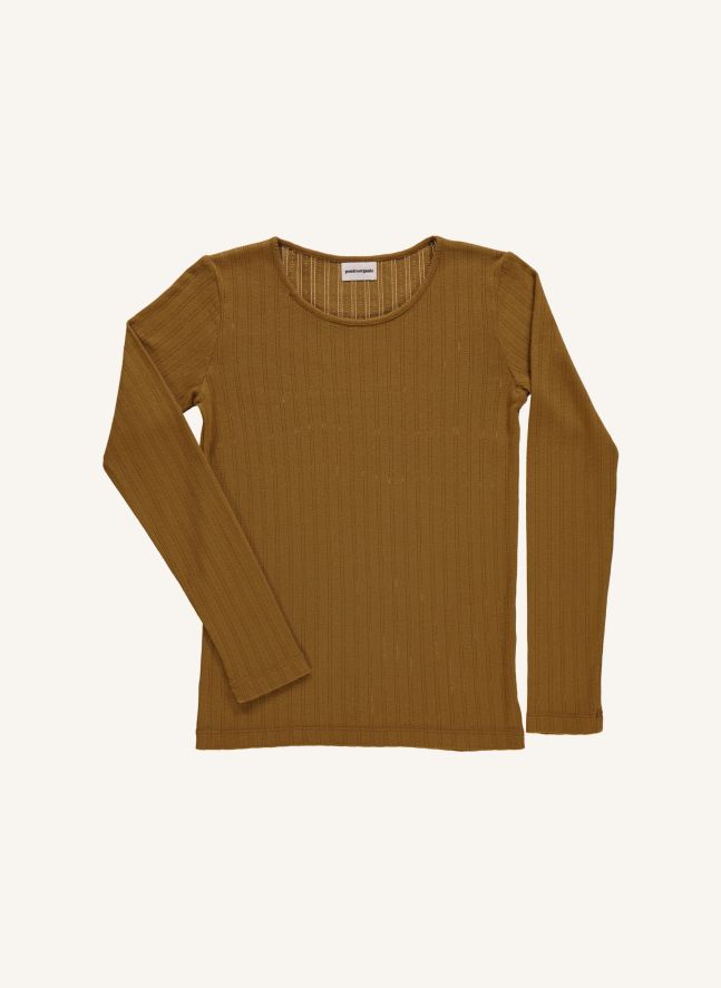T-shirt Eglantine Pointelle | Taupe