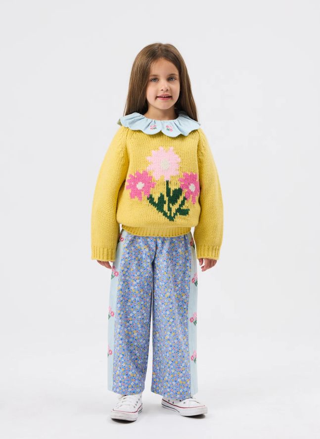 Pull Fleuri | Jaune
