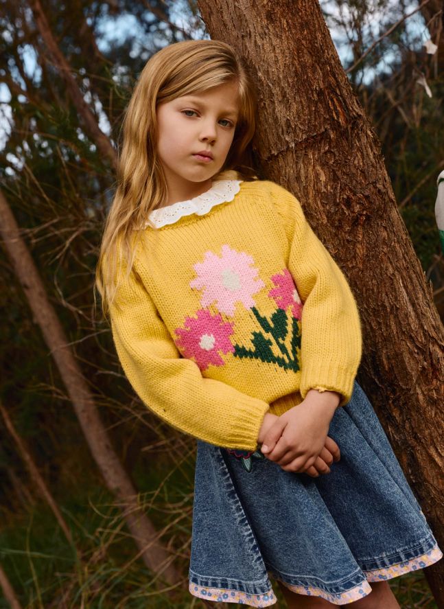 Pull Fleuri | Jaune
