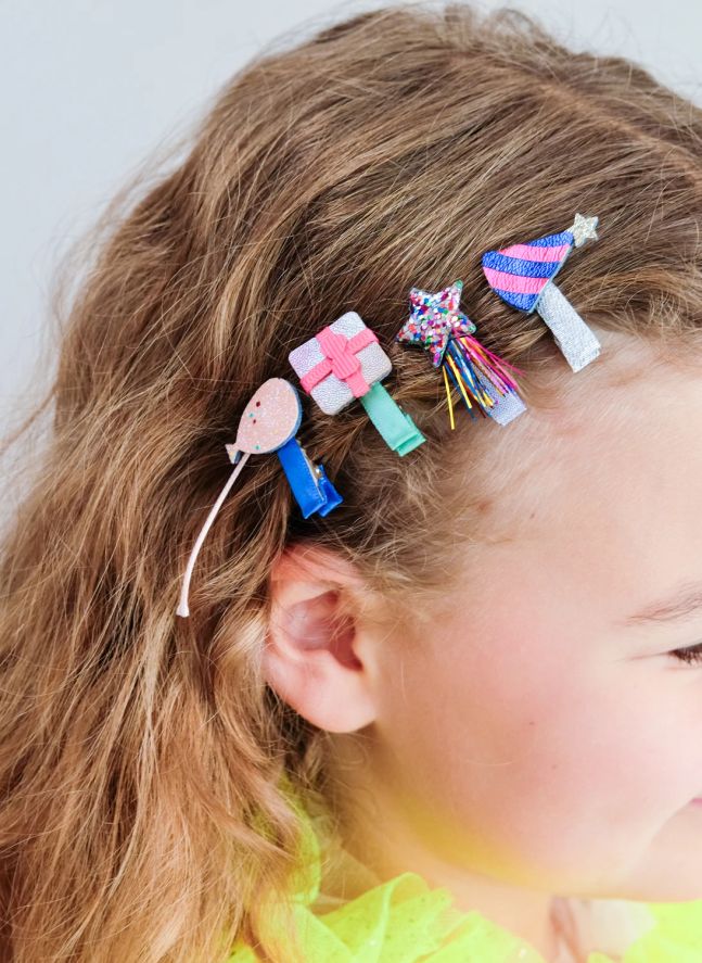 Lot de 8 Mini Barrettes B'day Party | Rose