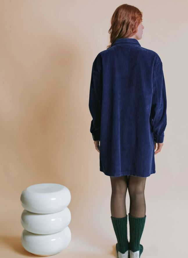 Robe Equinoxe Velours | Bleu marine