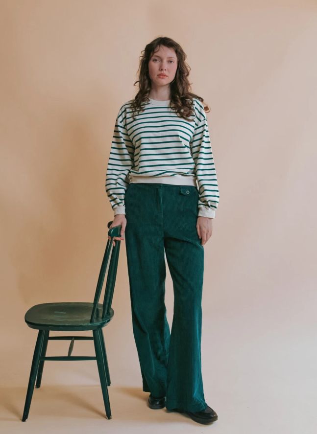 Pantalon Edgar Velours | Vert forêt