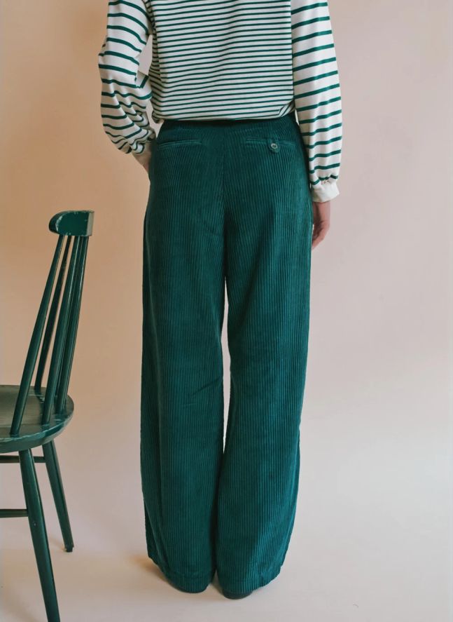 Pantalon Edgar Velours | Vert forêt
