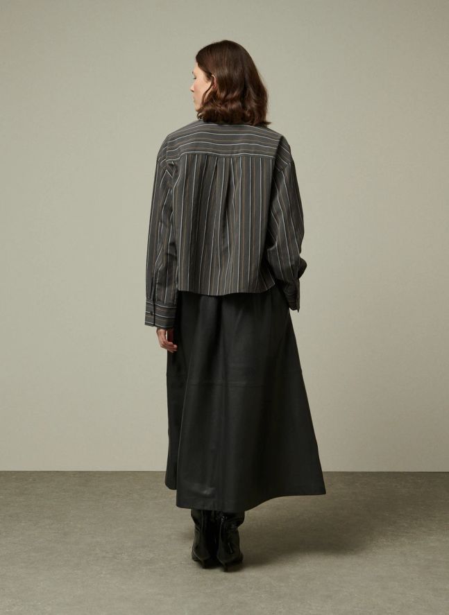 Jupe Claude Cuir | Gris anthracite