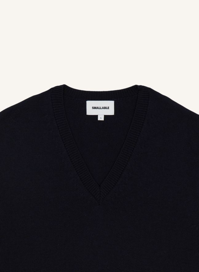 Pull Sans Manches Elina Laine Mérinos | Bleu marine