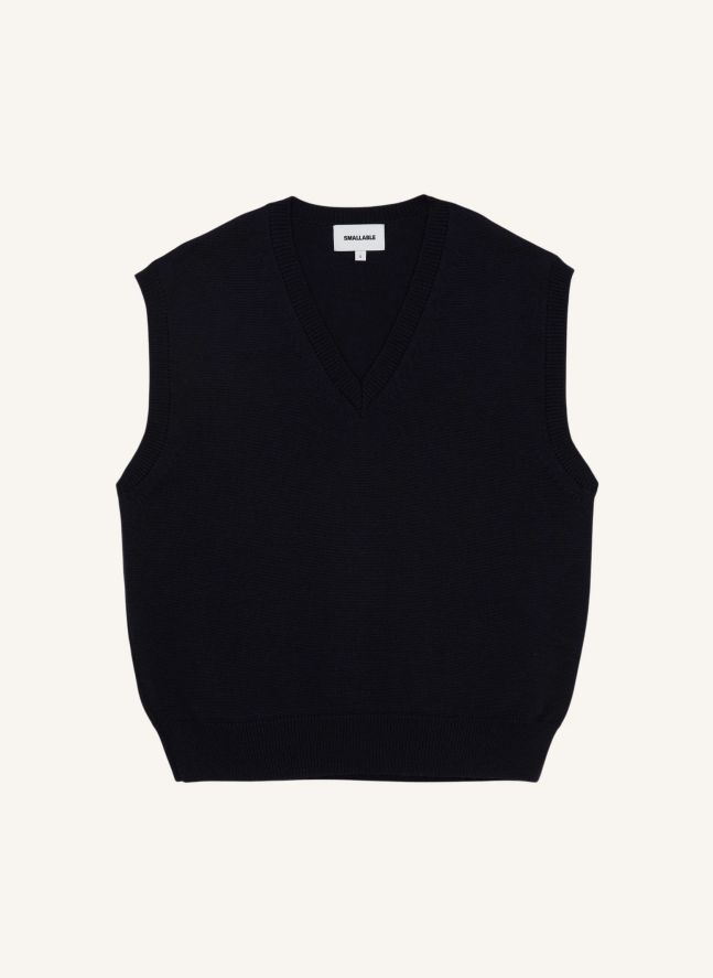 Pull Sans Manches Elina Laine Mérinos | Bleu marine