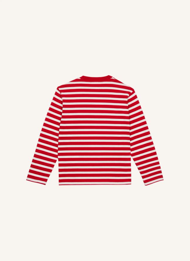 T-shirt Bam Rayé | Rouge foncé