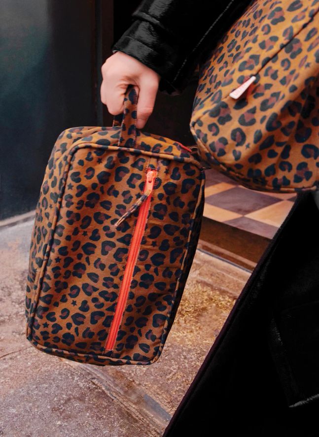Leopard-Print Pouch | Brown