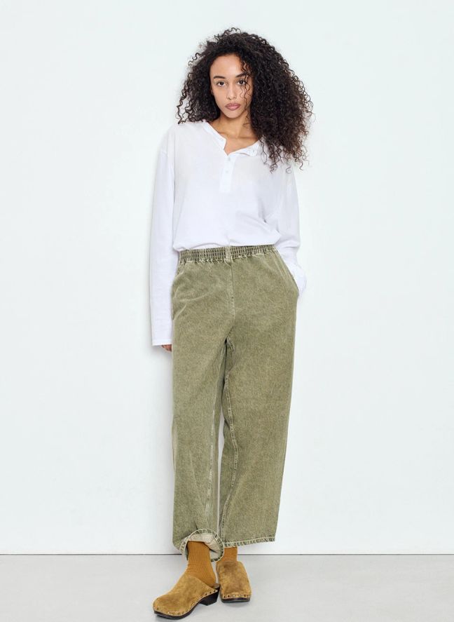 Pantalon Carotte Uzatown Coton | Olive