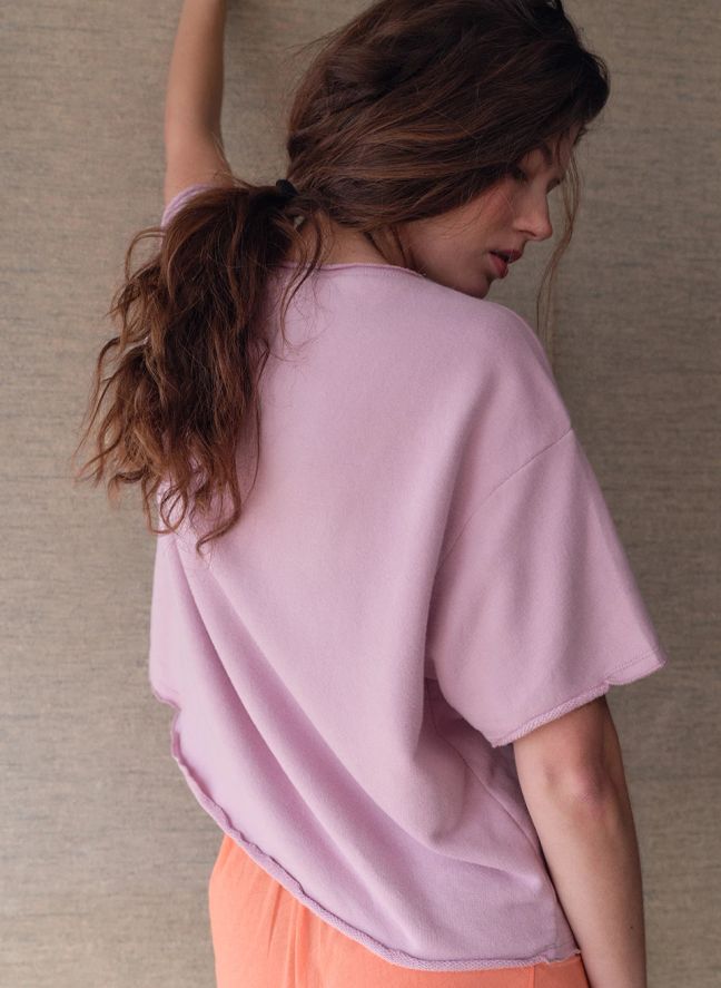 T-shirt Atubay Coton | Rose Litchi