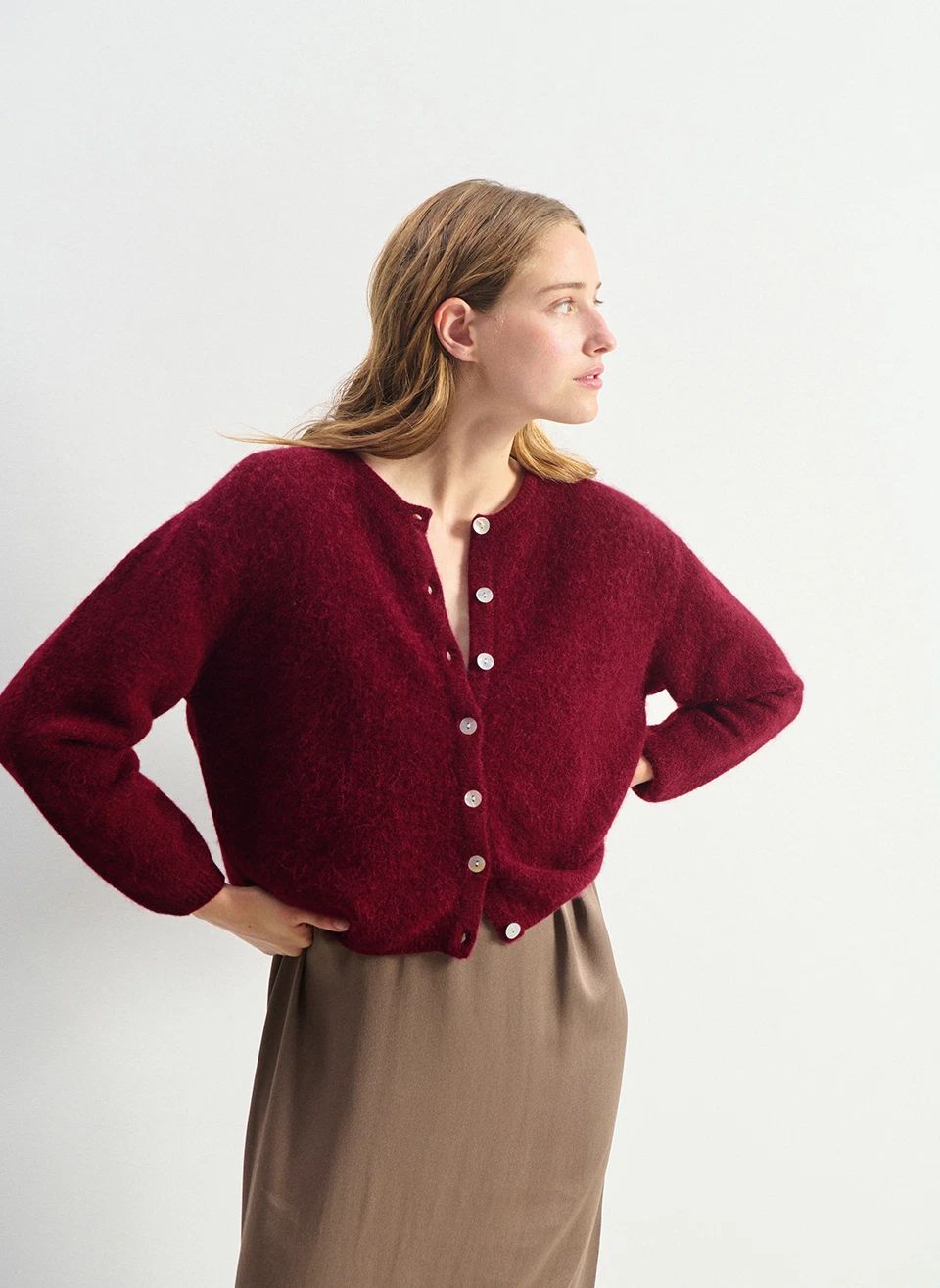 Gilet Vitow Alpaga | Cerisier- Image produit n°1