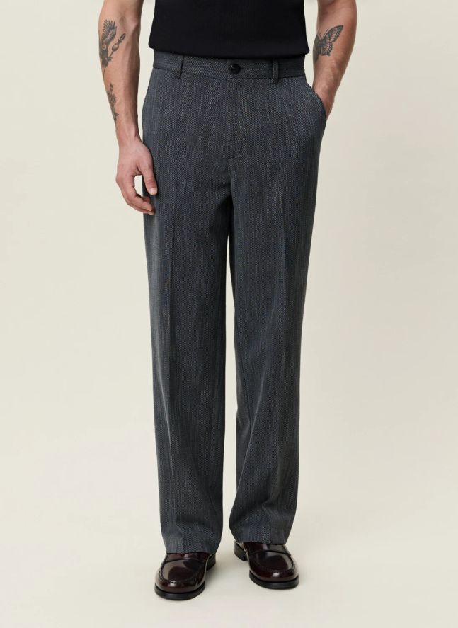 Pantalon Herringbone | Gris foncé