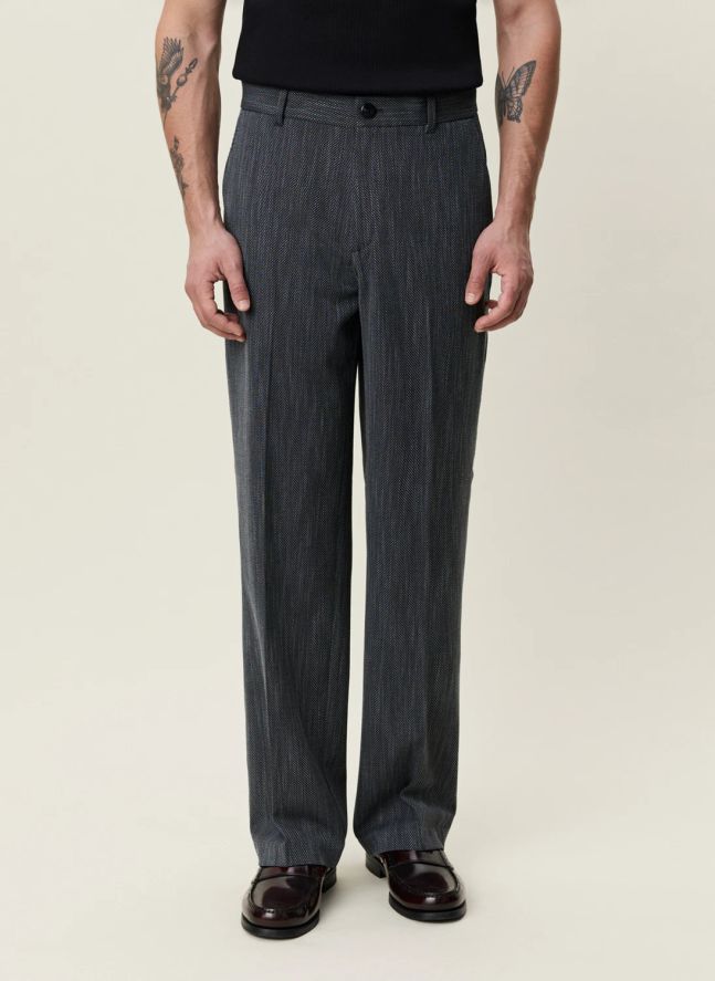 Pantalon Herringbone | Gris foncé
