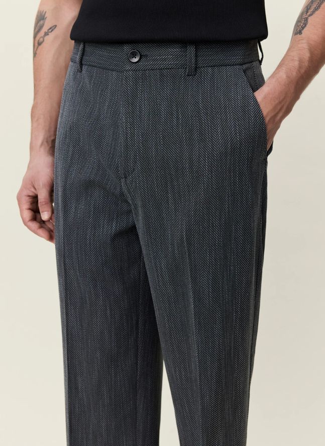 Pantalon Herringbone | Gris foncé