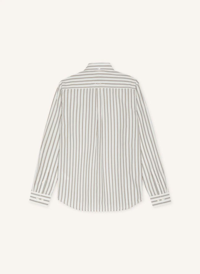 Chemise Rayée Popeline | Blanc - Ivoire