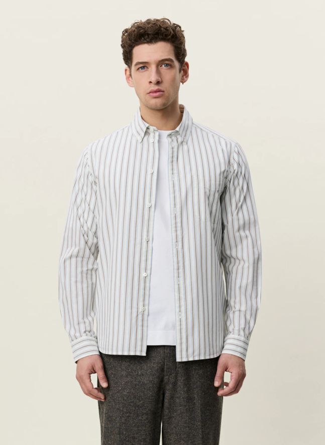 Chemise Rayée Popeline | Blanc - Ivoire