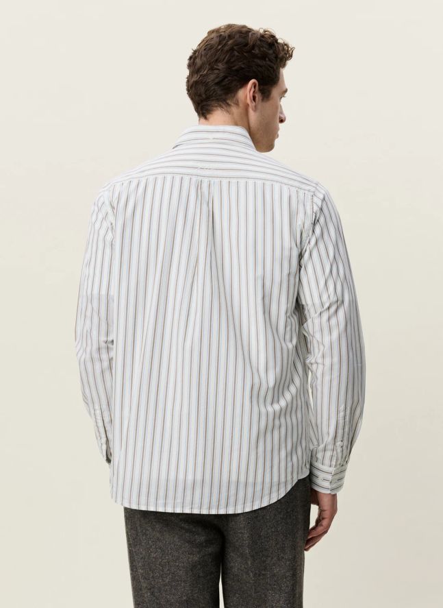 Chemise Rayée Popeline | Blanc - Ivoire