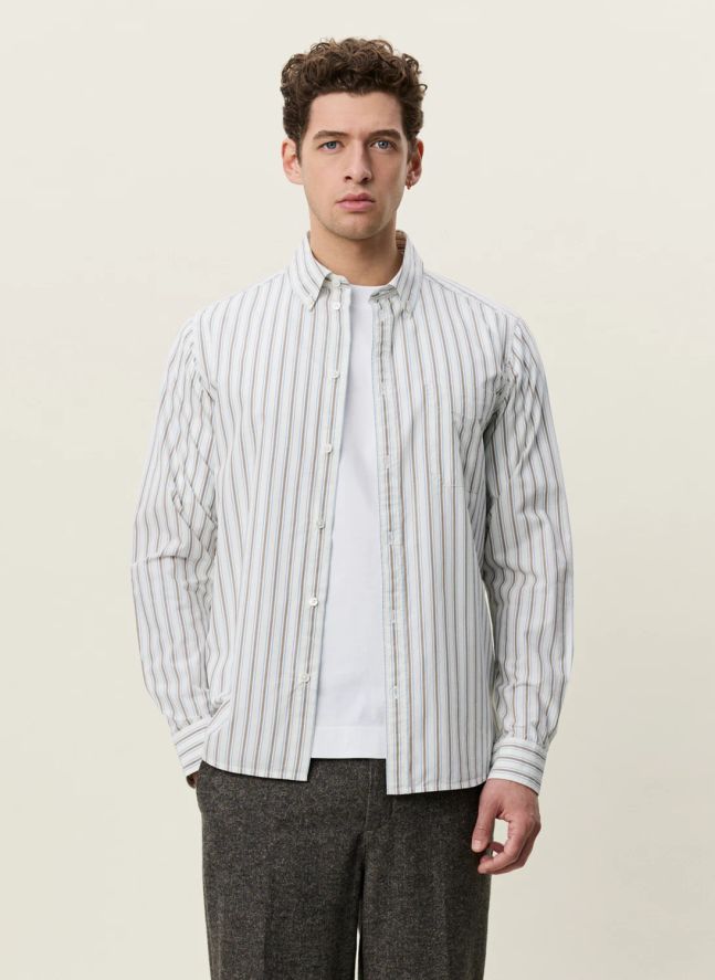 Chemise Rayée Popeline | Blanc - Ivoire