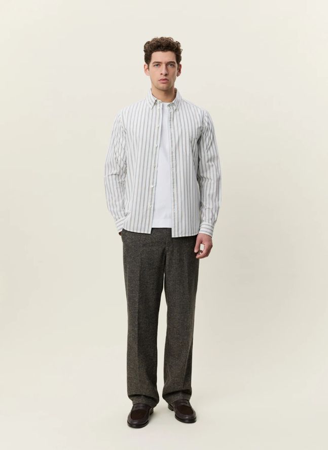 Chemise Rayée Popeline | Blanc - Ivoire
