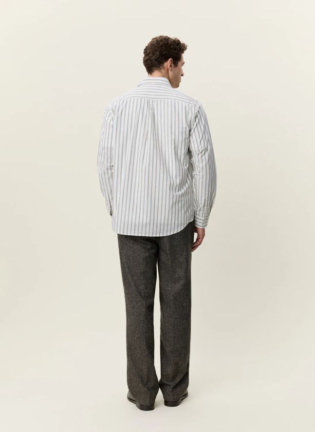 Chemise Rayée Popeline | Blanc - Ivoire