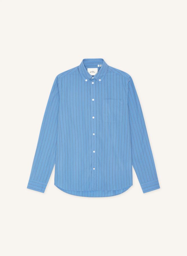 Chemise Rayée Popeline | Bleu Clair