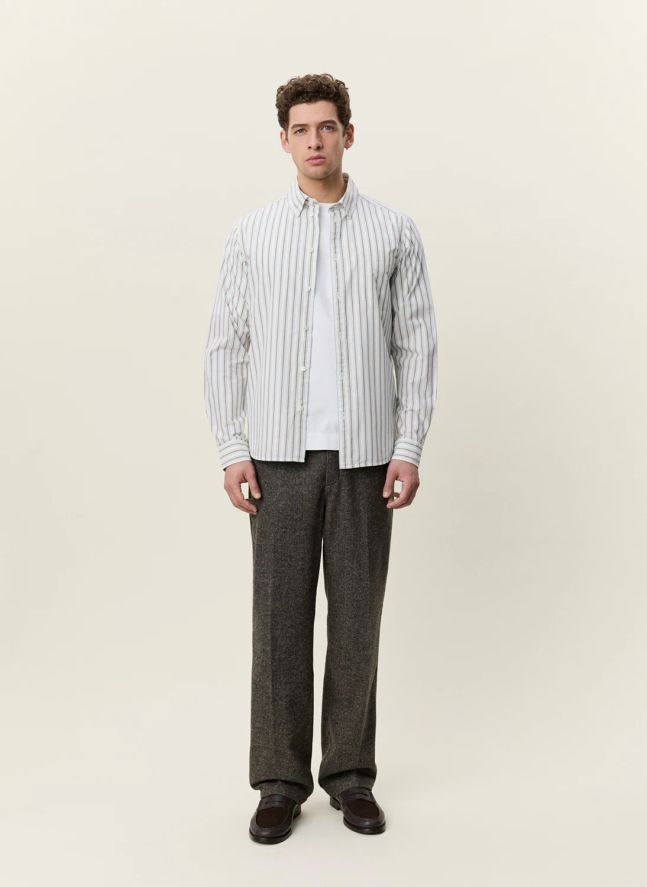 Chemise Rayée Popeline | Blanc - Ivoire