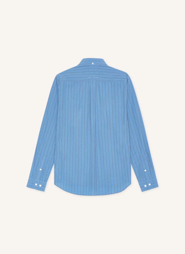 Chemise Rayée Popeline | Bleu Clair