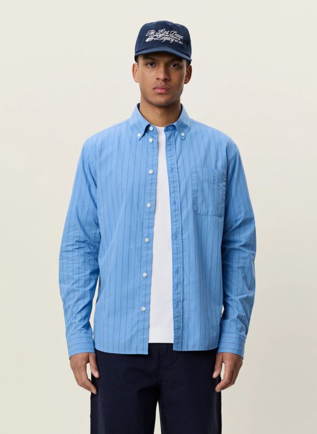 Chemise Rayée Popeline | Bleu Clair