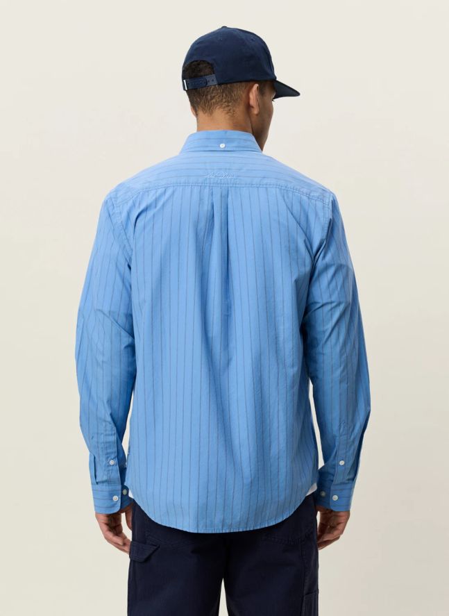 Chemise Rayée Popeline | Bleu Clair