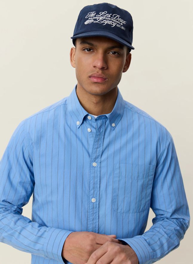 Chemise Rayée Popeline | Bleu Clair