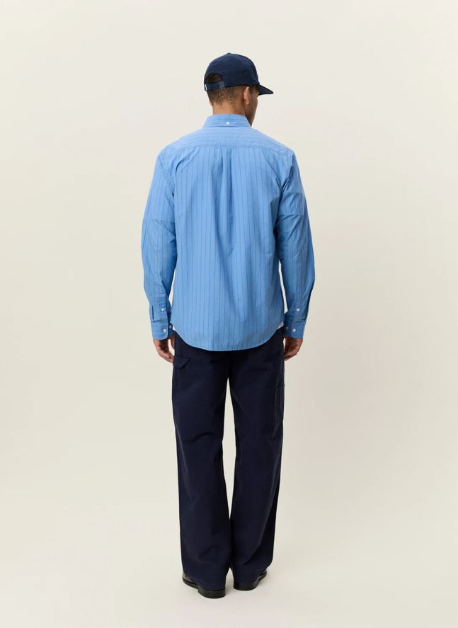Chemise Rayée Popeline | Bleu Clair