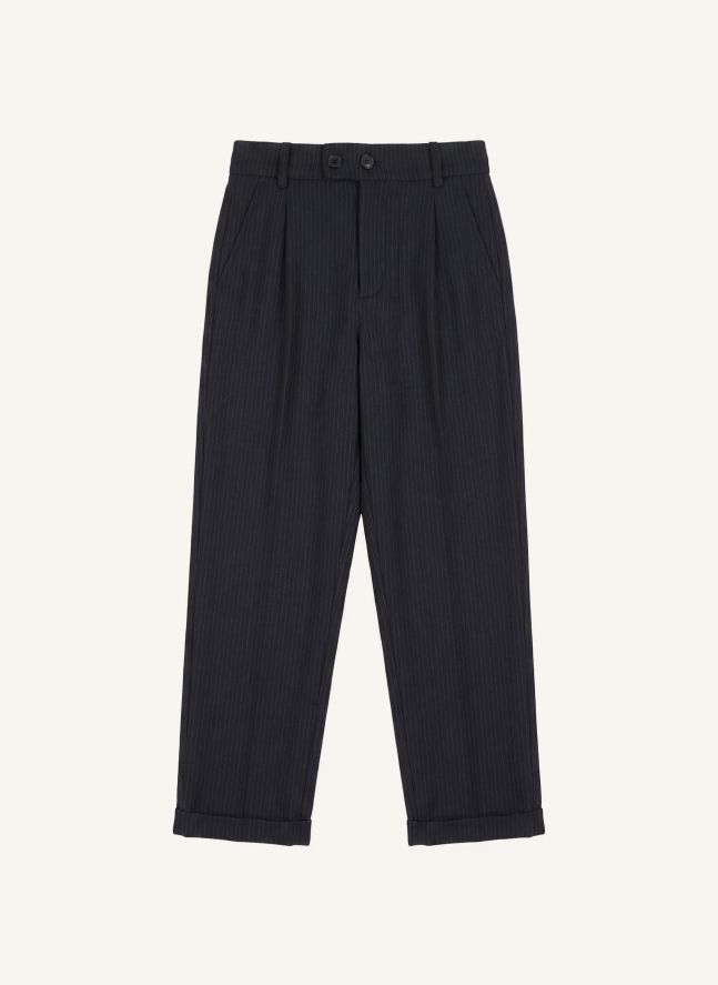 Pantalon Prom Laine | Bleu marine