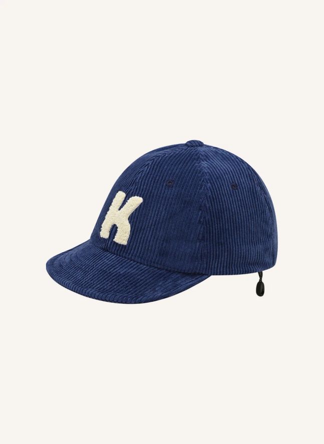 Casquette Logo Velours Côtelé | Bleu