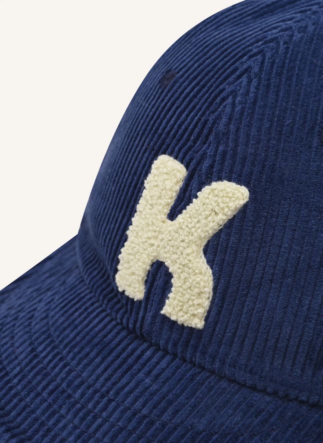 Casquette Logo Velours Côtelé | Bleu