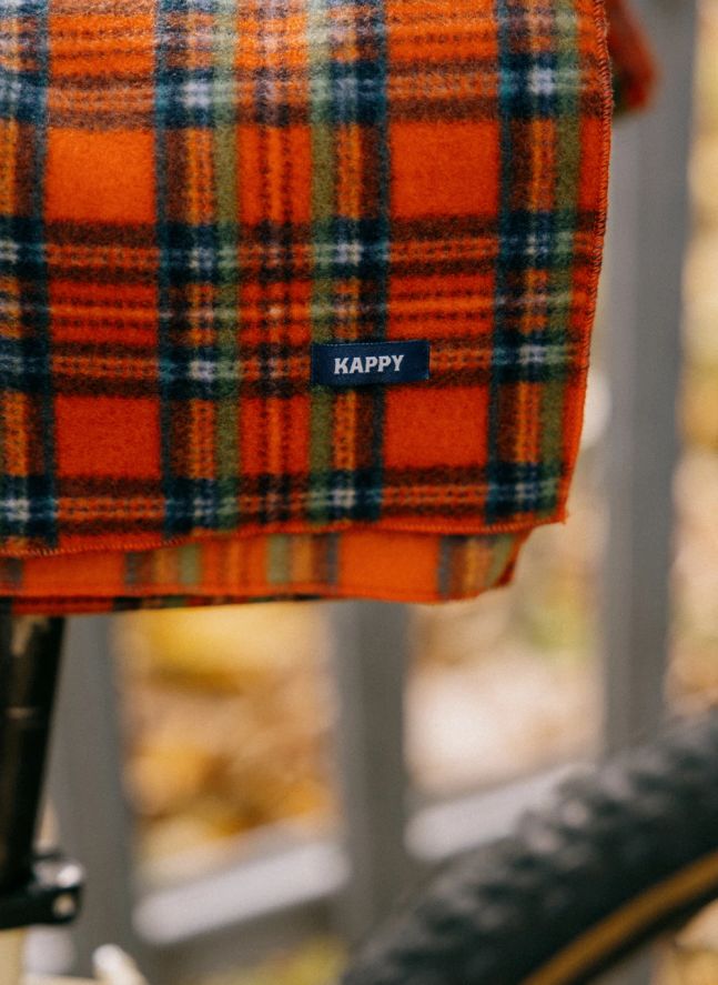 Checkered Fleece Scarf | Orange