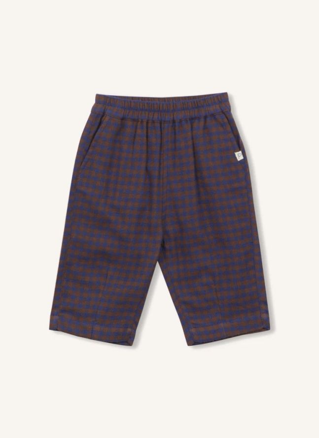 Pantalon Vichy Coton Bio | Marron