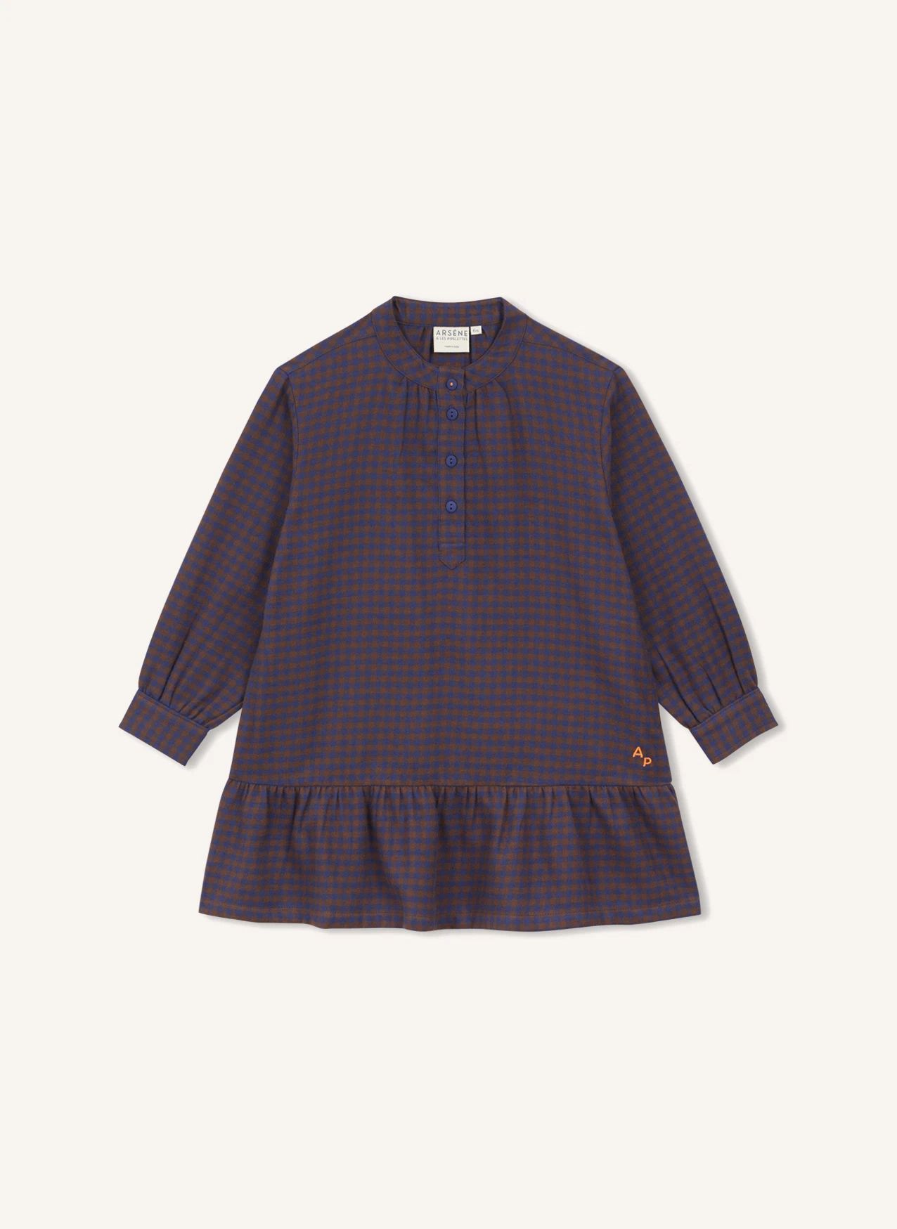 Robe Vichy Coton Bio | Marron- Image produit n°0