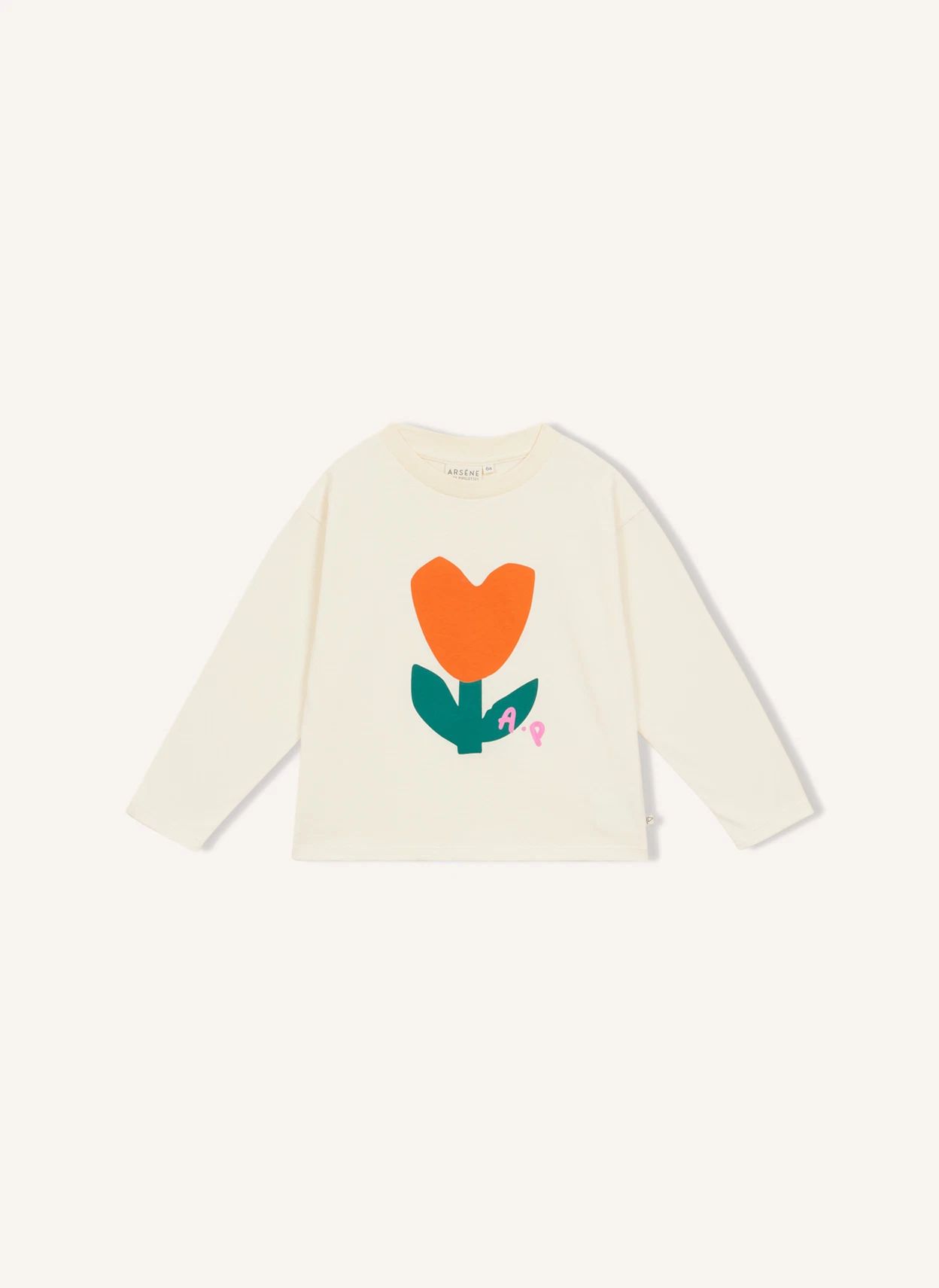 T-shirt Fleur Coton Bio | Ecru- Image produit n°0