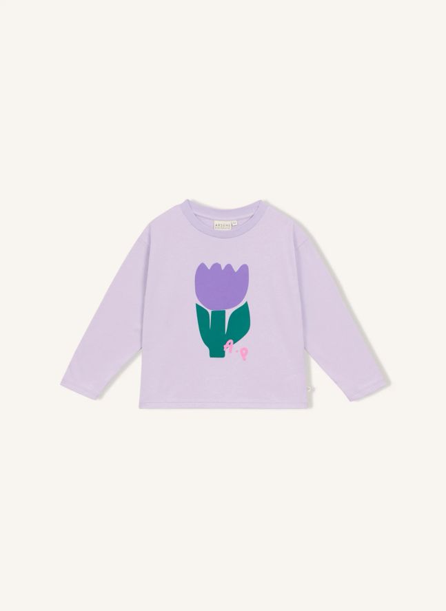 T-shirt Tulipe Coton Bio | 	Lilas