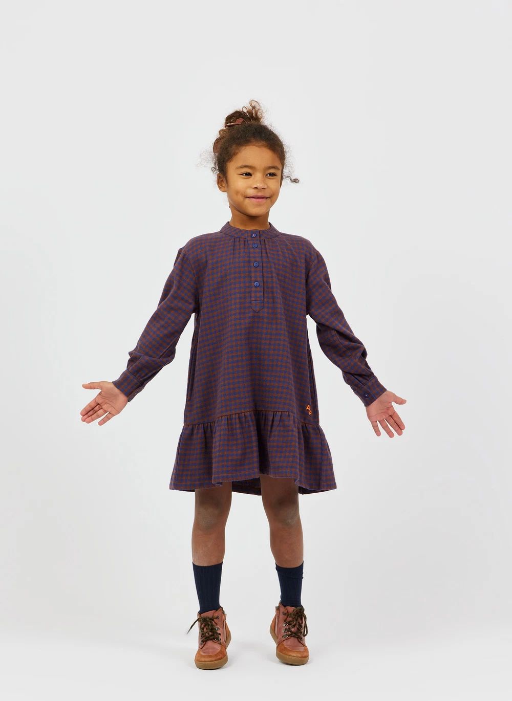 Robe Vichy Coton Bio | Marron- Image produit n°1