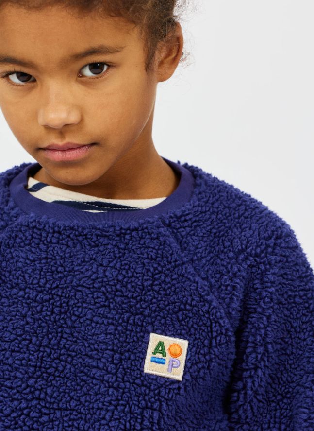 Sweat Façon Sherpa | Bleu marine