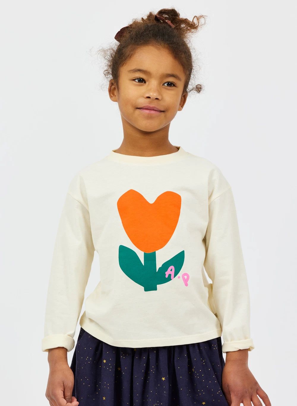 T-shirt Fleur Coton Bio | Ecru- Image produit n°1