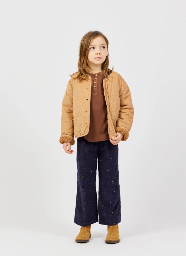 Veste Réversible Façon Sherpa Coton Bio | Camel